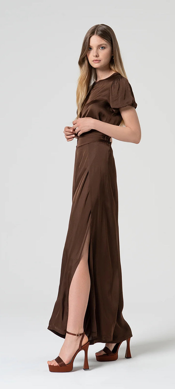 Pantalone spacco in viscosa