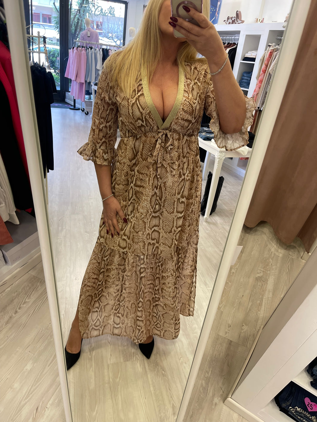Abito profilo lurex stampato