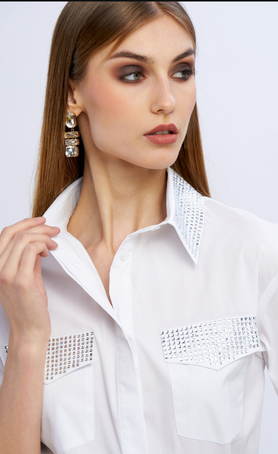 Camicia tasche strass